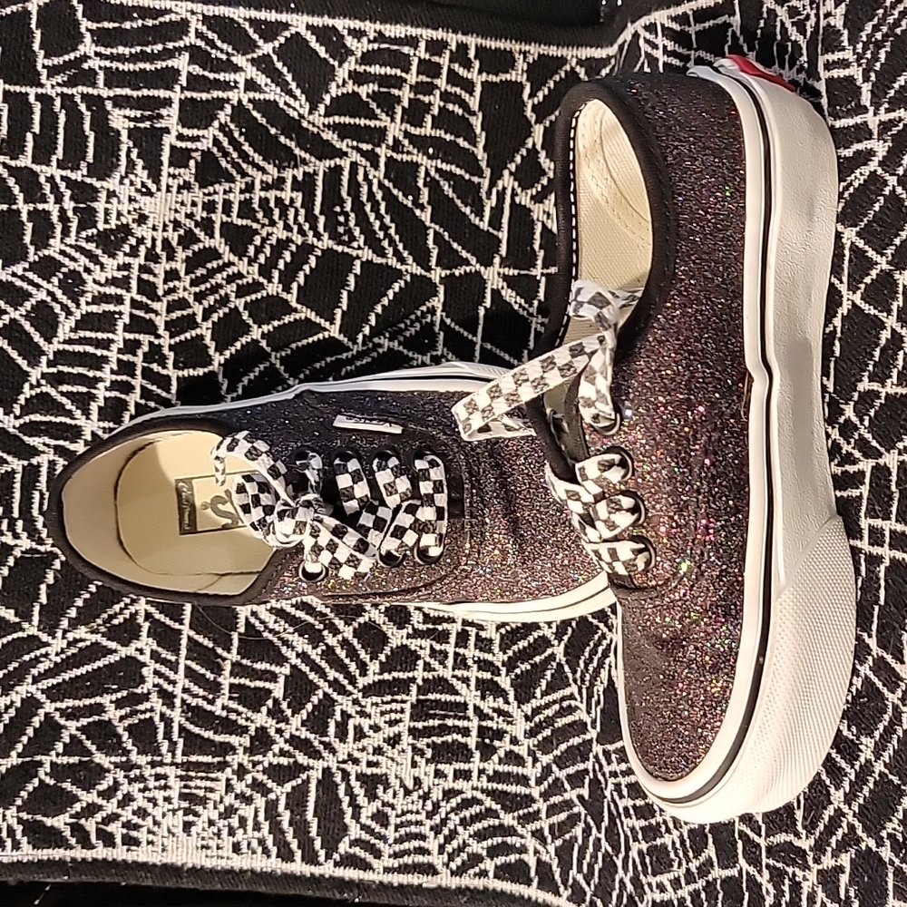 Multi Color-Black Glitter Vans